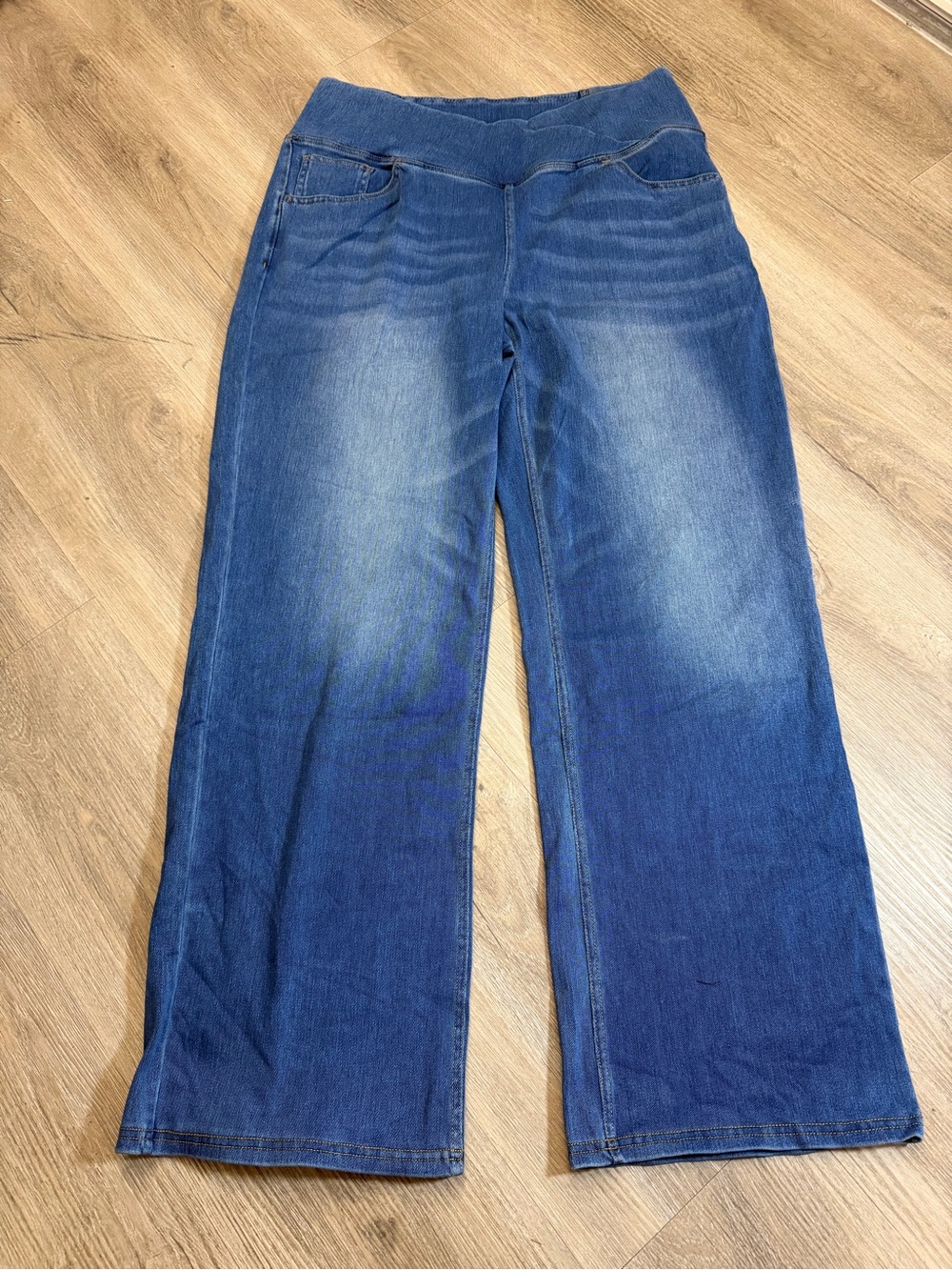 Halara Pull On Wide Leg Jeans Women’s XL Petite Blue 268
